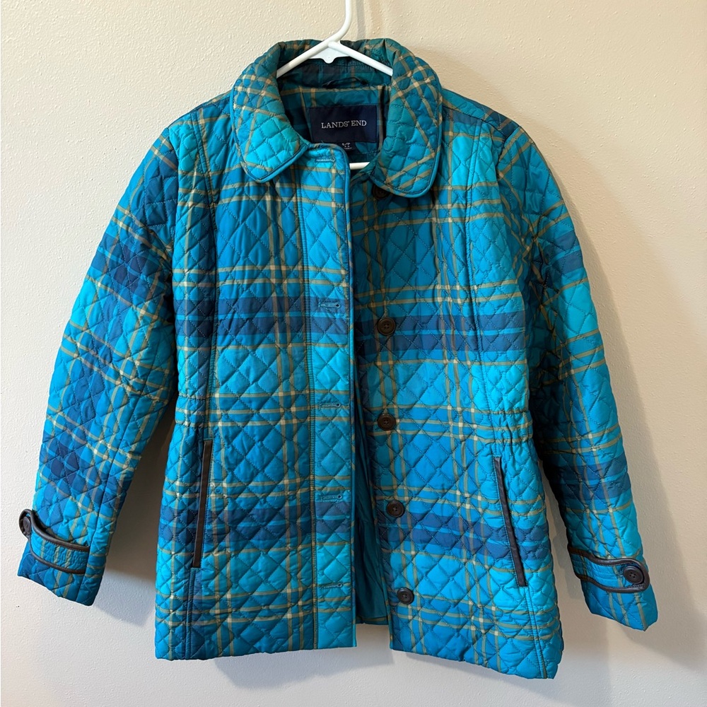 Lands' End Quilted Plaid Jacket size Small (6-8)